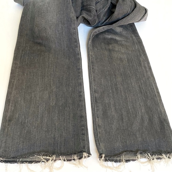 Mother gray black fan the flames insider ankle frey high waisted flare crop jean - Picture 9 of 16